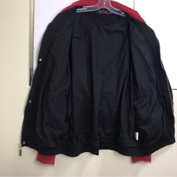 Coogi Vintage Jacket Blazer Cotton Brocade Embroidery Logo Studs Pocket Zip XXL - Picture 7 of 16